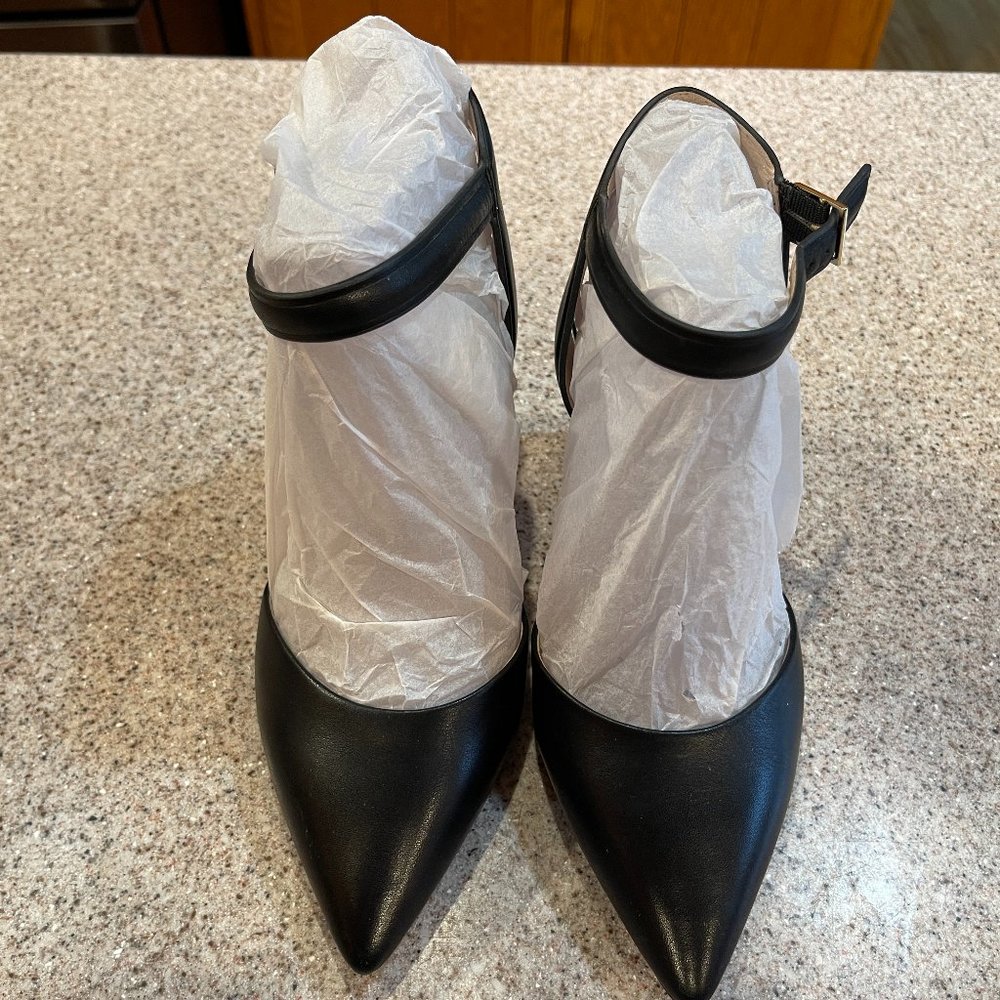 Louise et Cie Black Leather High Heels Pointy Toe